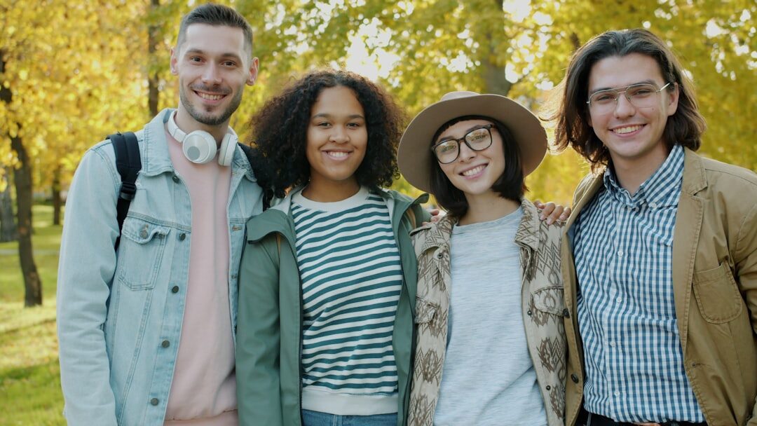 happy diverse group