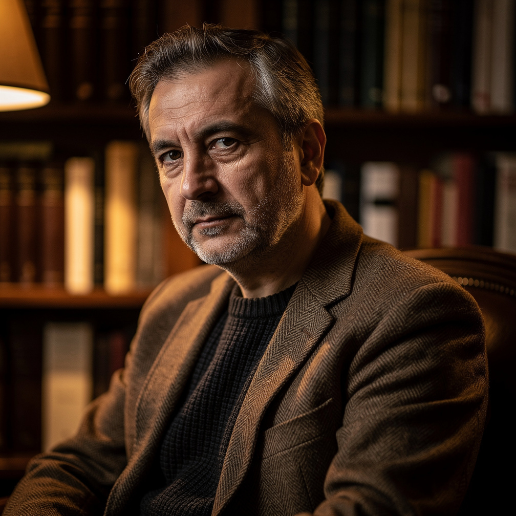 Portrait of a Croatian mystery novelist in his study